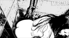 Cartoon  girl with dildo in shower...