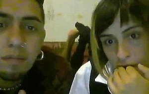Punk couple sex on webcam