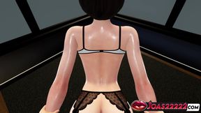 Hot Secretary 3D Hentai - Anal Doggystyle, POV Missionary Desk Cumshot on Perfect Body