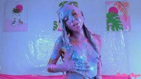 Wam!! Martina Is Punished with a Mess of Colorful Slime