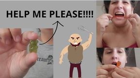 Giantess Dilemma – Devouring My Tiny Gummy Bears Despite Wanting to Protect Them