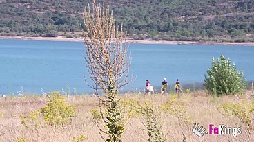 The reddest slut in Spain! Sofia Santana seduces a guy on the lake