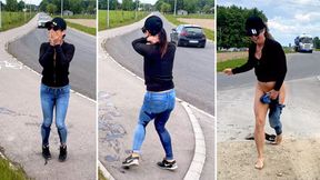 Unscripted Wife Squirts in Public - Caught by Cars!
