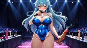 Blue-haired Anime Slut Neon Runway Fantasy - Toy Showcase Live 49