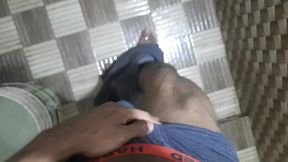 18 year old with hairy dick masterbating in the bathroom