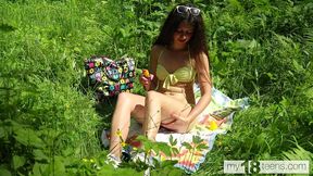 my18teens - katty west walks naked in the woods