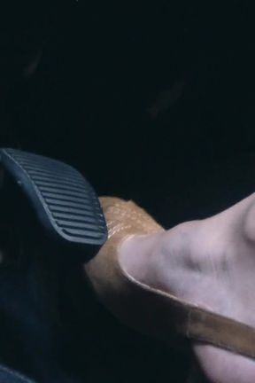 Revving and Driving in Light Brown Peeptoe Sandals