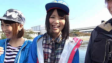 Double couple jav game fucking two sexies japanese girls in car and boat