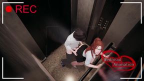 The Ai Camera Catches a MILF and Neighbor Fucking in the Elevator