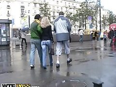 Hot outdoor fucking for sex hungry blonde gal