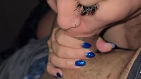 Asian hotwife teases with blowjob until explosive anal climax