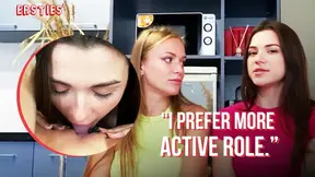 Brunette Hayli eats blonde Aislin's pussy before using strap-on