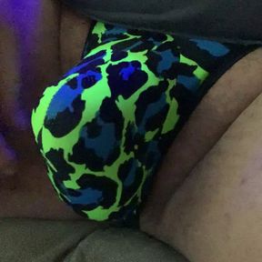 Neon Tiger Thong Bulge Play