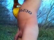 Air inflated twink cums outside and makes deflation