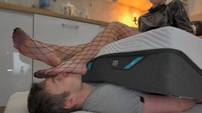 Gothic Ruslana In Fishnets Keep A Man Under Mattress To Feel More Comfort - Full - HD