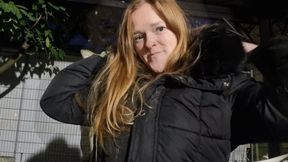 Rachel Rose Smokes Outdoors in Winter