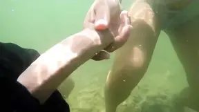 Curvy wife sucks member twice on the beach