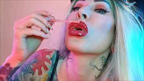 Spit, Lip gloss and fangs - Vampire VORE, POV, FACE FETISH