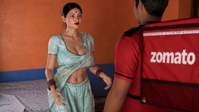 Desi Bhabhi Fucked Hard by Black African Pizza Boy BBC - Unsatisfied Wife Takes Huge Black Cock Hindi Sex Video