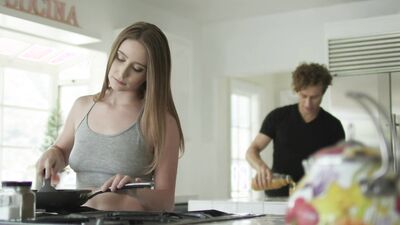 Gorgeous doll bends on a couch and gets doggystyled by her perverted stepbrother