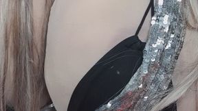 mp4 CupKCindy is doing is doing pussy stuffing with a plastic golden chain hear me moaning you want to play with me see me lying on my back I show my big fake enhanced tits in Silver cloths masturbating