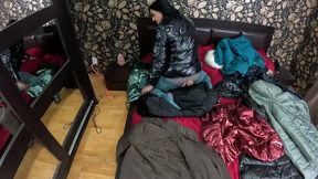 several shiny down-jackets used for fucking and masturbating 267