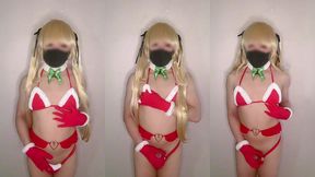 santarina femboy faps and cums