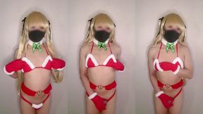 santarina femboy faps and cums