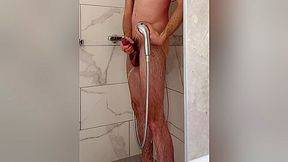 Showering In Hotel 21 Years Old Hairy Muscular Twink With Huge Uncut Dick