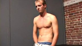 This open minded 21 year old is hot and loves to party. An avid swimmer, he works out a lot and isn't afraid to jack off in public. Once naked, his hands find his cock, and Sydney strokes it standing up.