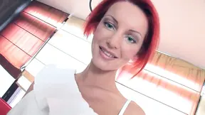 Ginger bitch fucked in the ass and moans for more