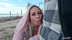 real amateur anal sex for german curvy crazy girl after risky public blowjob at pick up casting fuck at holiday trip