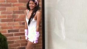 ”Carina 18 & her Lesbian Friend teasing outdoor”