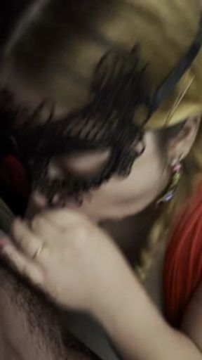 I suck his cock and he cums in and on my slutty mouth!