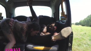 FemaleFakeTaxi - Pussy fuck in the car huge tits ebony