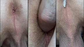 my ass up orgasm contractions with self insemination closeup