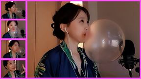 Typing on the PC while Blowing Bubbles