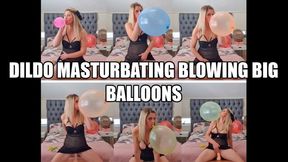 Riding Dildo Masturbating Blowing Big Balloons_MP4 4K