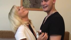 Blonde Sucks Cock Then Takes It Doggystyle