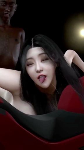 Hot chick on motor and black cock -Hentai 3D uncensored v386   Clip 2