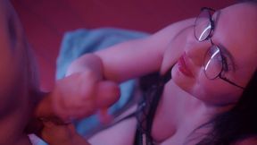 lecherous boy piss on tits his wench s and ass to mouth fuck her, and she gets facial.