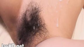 Japanese babe with big tits works on pipe and gets fingered