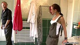 Father in law getting busted fucking son's gf