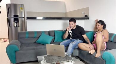 Service girl rides her boss in mini skirt and pijama