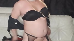 Mature t milf ejaculates for you on the sofa