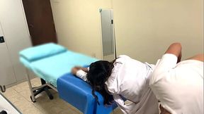 Unfaithful nurse stays late at work