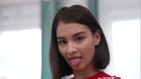 GANG BANG 5 on 1 - PISSED on Oriental Cheerleader teen ( DPP/DVP/DP ) WET