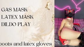 dildo fucking in double mask