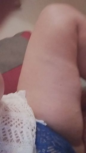 Vita, a Ukrainian woman, shows her body to her lover through the camera.