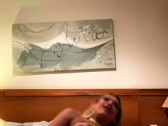 Shemale fucks guy bareback and cum on tits